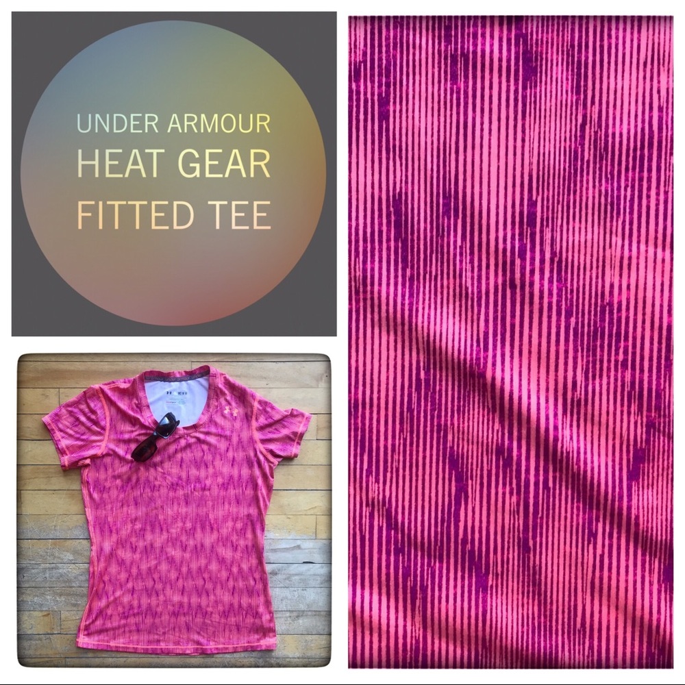 Under Armour Heat Gear Fitted Tee, patterned, EUC